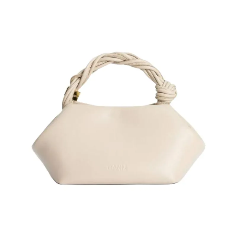 GANNI Recycled Leather Handbag Women's White-3
