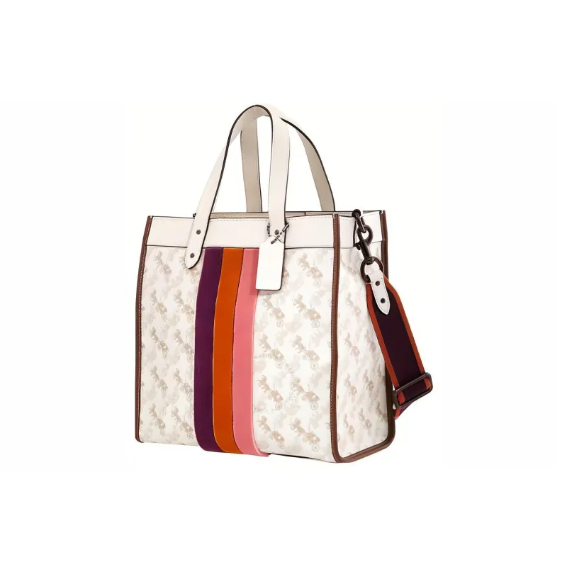 COACH Field Leather Shoulder Bag Crossbody Bag Tote Bag Shopping Bag Crossbody Bag Handbag Large Size Women's White-1