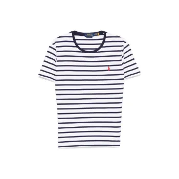 Polo Ralph Lauren Logo Embroidered Striped T Shirt