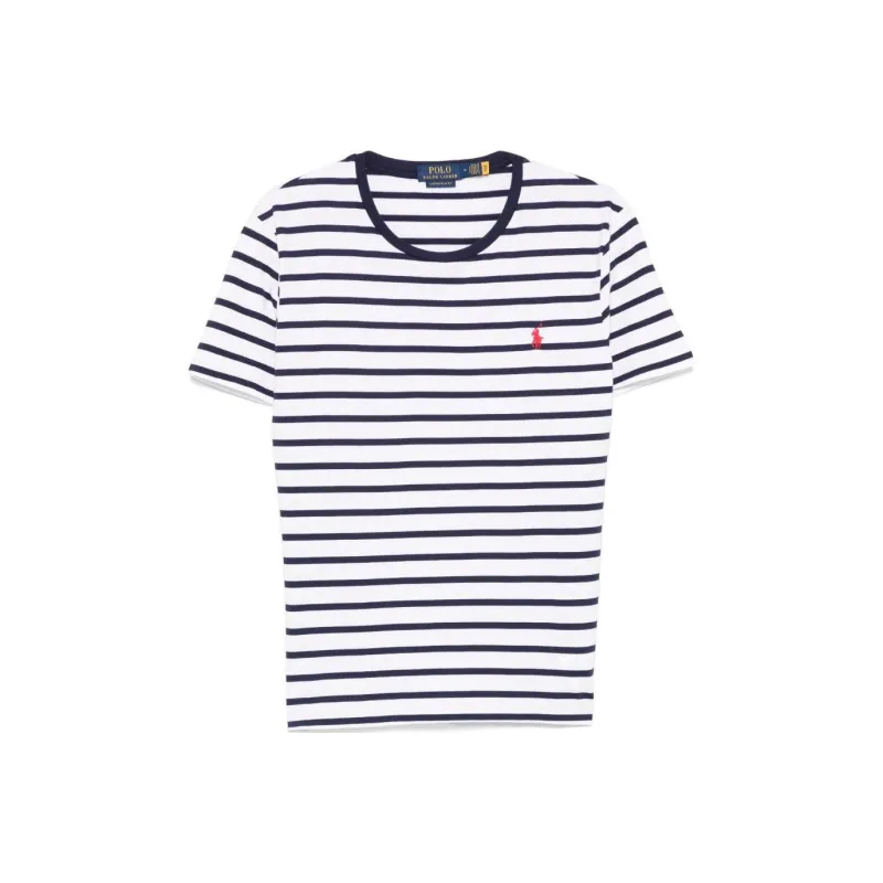 Polo Ralph Lauren Logo Embroidered Striped T Shirt-0