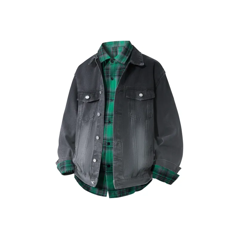 HOKLV Jacket Unisex Black Coat+Yellow Shirt-20