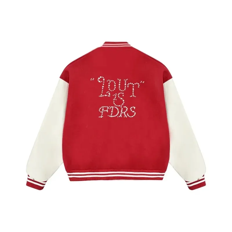 EDCO BREAK SILENCE Baseball Jacket Unisex Red-1