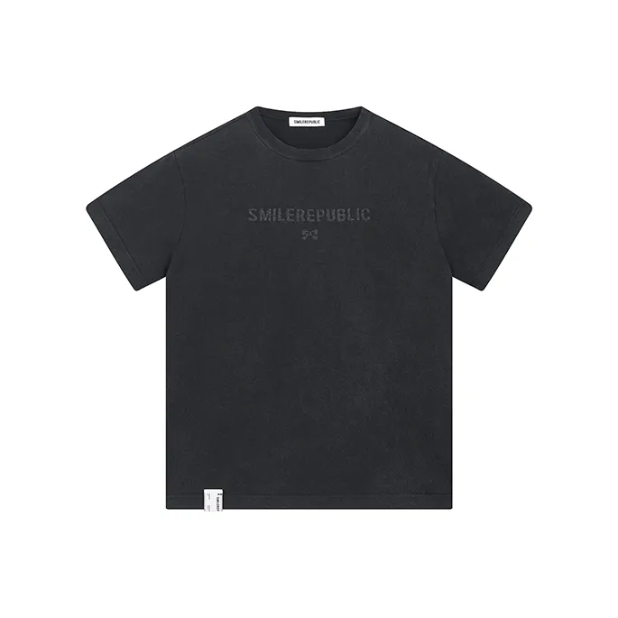 SMILEREPUBLIC WASHED HALF SLEEVE T Shirt Unisex-0
