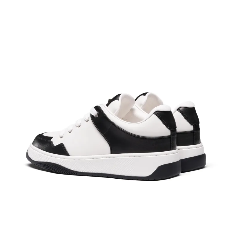 TRUFFAUT Versatile Fashion White Sneakers Abrasion Resistant Low Top Skateboard Shoes Men's Black White-2