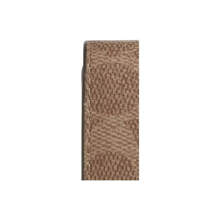 COACH Key Case Coated Canvas Key Pouch Mini Women's Tan And Brown-3