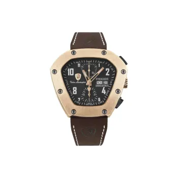 Automobili Lamborghini Wrist Watch Automatic Mechanical Movement Leather Strap 52mm Black Dial Men's Watches