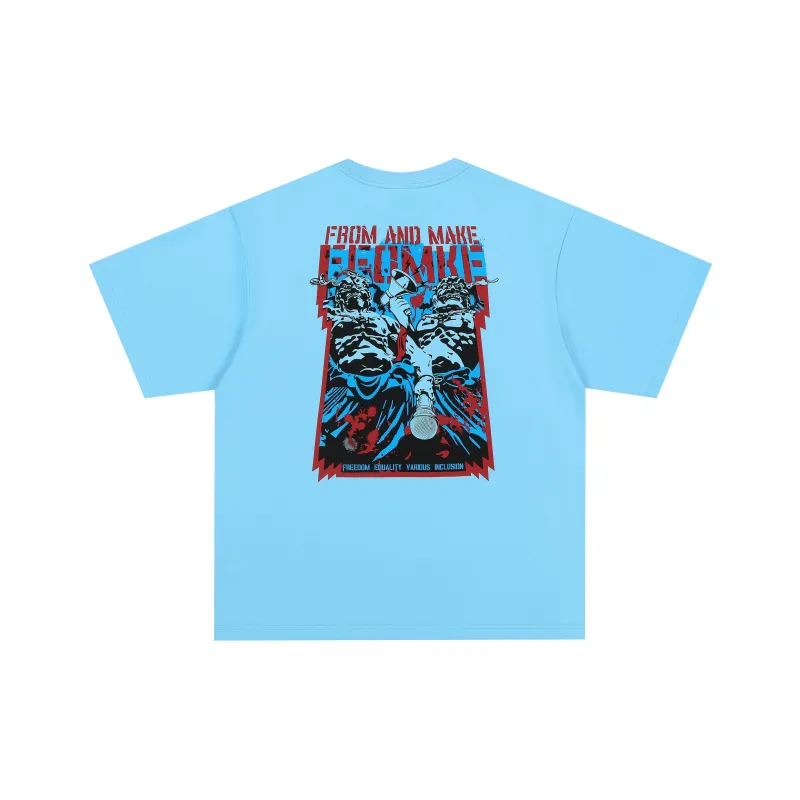FFOMKE T Shirt Unisex Light Blue-0