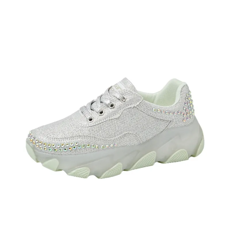 JEANSWEST Starlight Sparkling, Unique Shimmery Design, Trendy Gommino Loafers Low Top Casual Shoes Women's-2