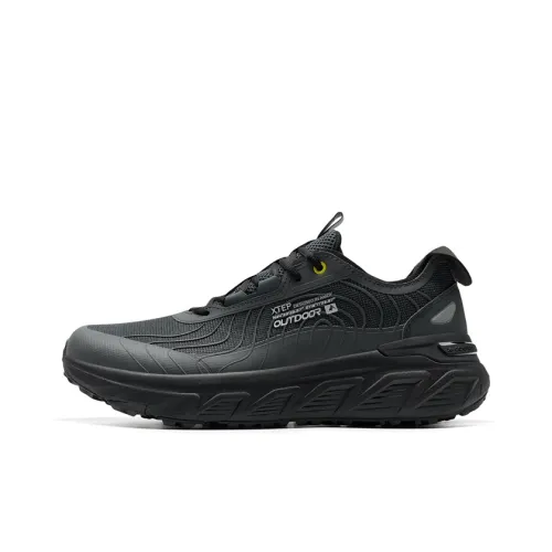 XTEP Anti Slip Wear Resistant Low Top Trekking Shoes Men's Coal Black