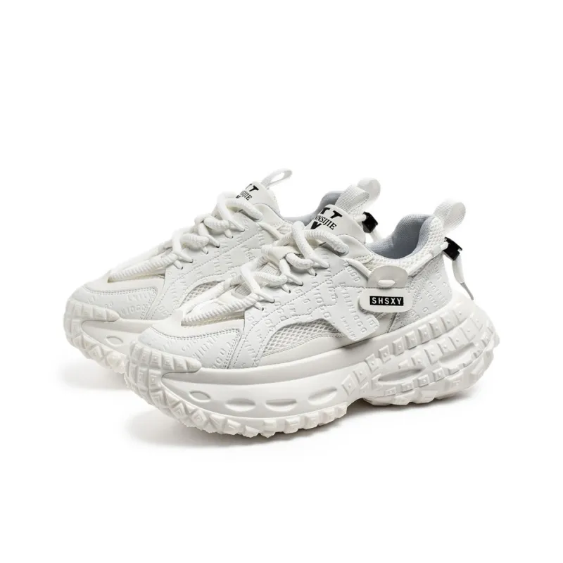 Kuding Cushioned Slip Resistant Abrasion Resistant Breathable Low Top Chunky Sneakers Men's-1