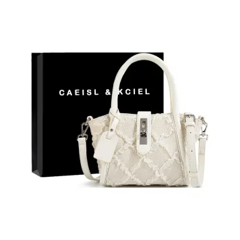 CAEISL&KCIEL PU Handbag Regular Women's Diamond Pattern White