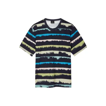 Paul Smith Drip Stripe Printed Crewneck T Shirt