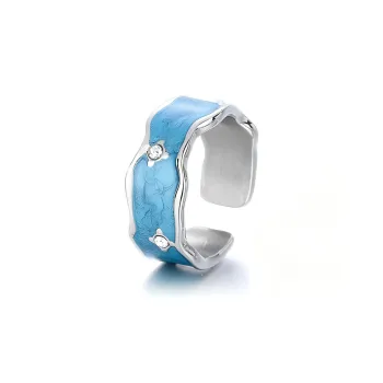 FAIRWHALE Titanium Steel Zircon Rings Unisex