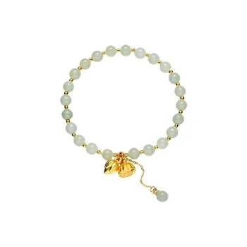 Schloney Hetian Jade Bracelets Pale Greenish White Jade Women's