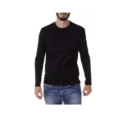 VERSACE Medusa Embroidery Long Sleeved T Shirt