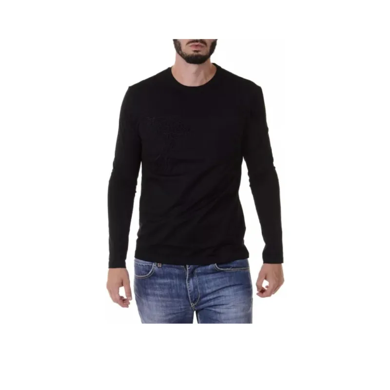 VERSACE Medusa Embroidery Long Sleeved T Shirt-0