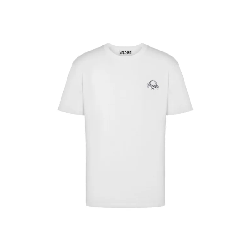 MOSCHINO Logo Embroidered Crewneck T Shirt-0