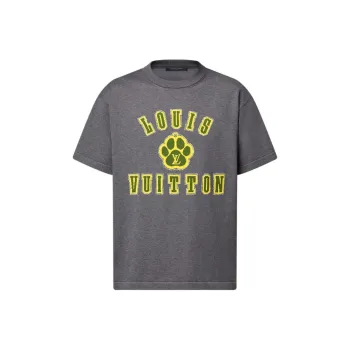 LOUIS VUITTON Embellished Short Sleeved Cotton Crewneck