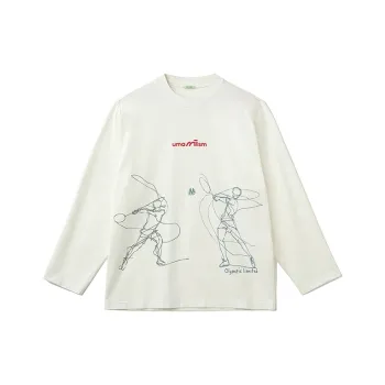 Umamiism Crew Neck Print Long Sleeved T Shirt Unisex
