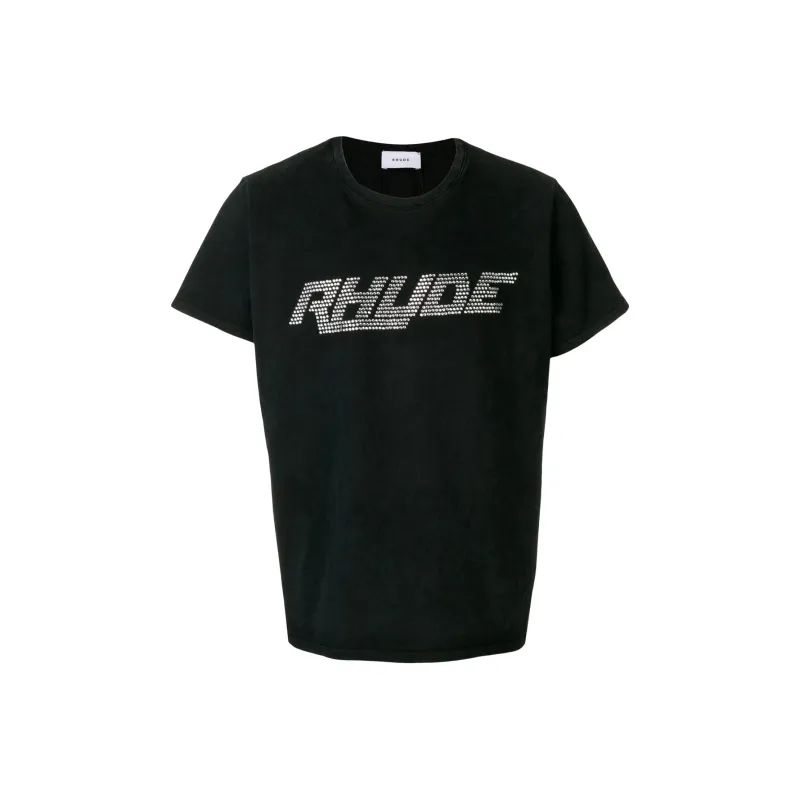 RHUDE Rhinestone Logo T Shirt-0