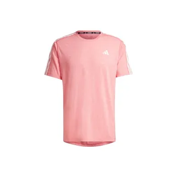 Adidas OWN THE RUN 3-STRIPES TEE T-Shirt Men's Dark Red/White