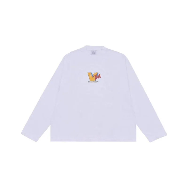 Vetements Logo Print Long Sleeve T Shirt-0