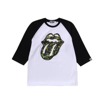 A BATHING APE X Rolling Stones 3/4 Sleeve Tee