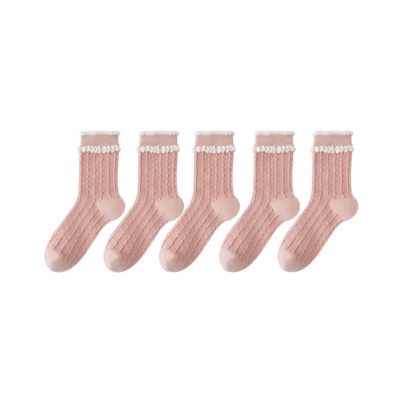 Lan Miao Mid Calf Socks Women's 5 Pack-9