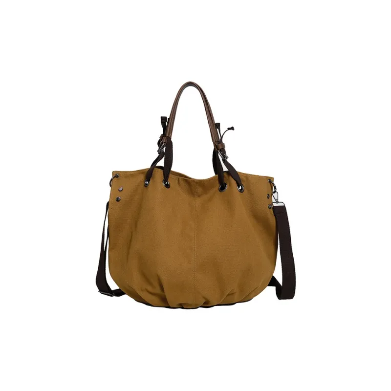 S.REPHEN Canvas Shoulder Bag, Crossbody Bag, Handbag Unisex Black/Khaki-3