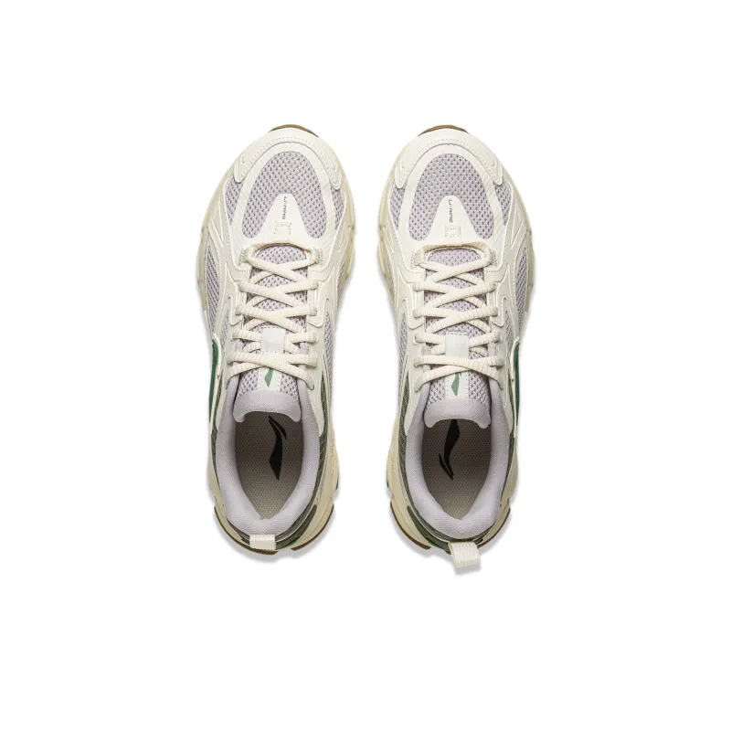 LiNing Getaway Cushioning Wear-Resistant Rebound Low-Top Casual Running Shoes Men's Ecru Gray-3