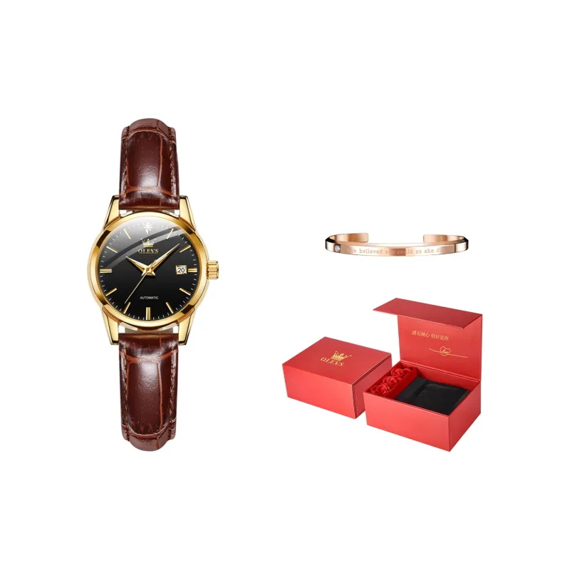 OLEVS Minimalist Series Mechanical Movement Watch Women's Watch White Dial-25