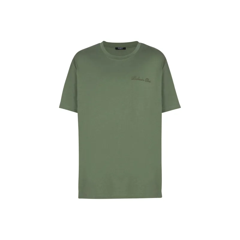 BALMAIN Logo Embroidered Crewneck T Shirt-0