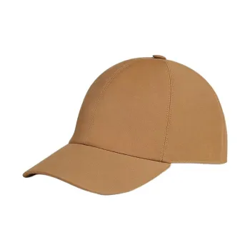 HERMES Gabardine, Linen, Cotton, Polyamide Baseball Caps Men's Camel