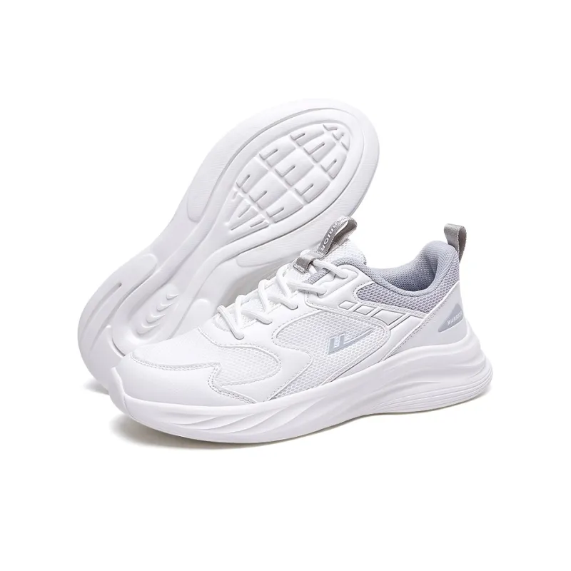Warrior Anti Slip And Wear Resistant Coverage Low Top Casual Running Shoes Unisex White Gray-4