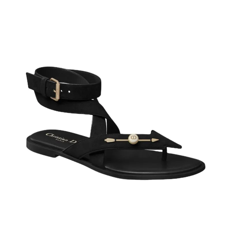 DIOR D Vinity One Strap Sandals Women's Black-1