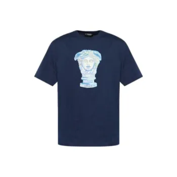 VERSACE Medusa Head Embroidered Crewneck T Shirt