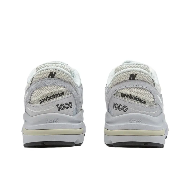 New Balance M1000 Abrasion Resistant Low Top Running Shoes Unisex Gray White-4