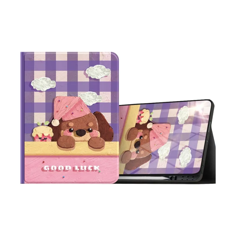 I Create My Art Silicone Material Compatible With Apple IPad. Deep Sleep Puppy Tablet Protective Case-15