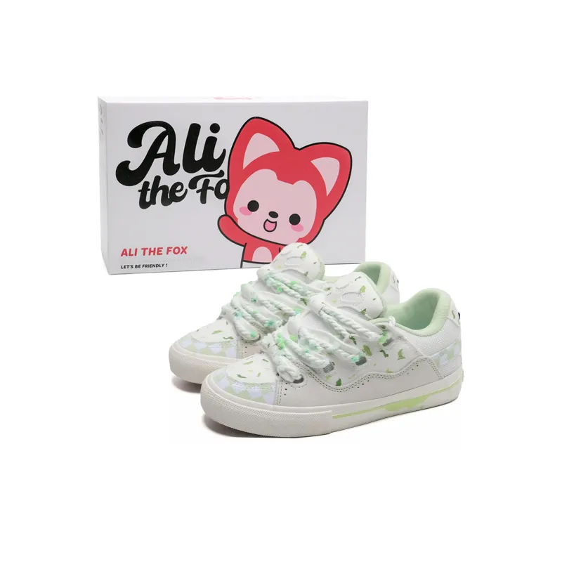 ALI THE FOX Balance Abrasion Resistant Lightweight Slip Resistant Low Top Skateboard Shoes Women's-19