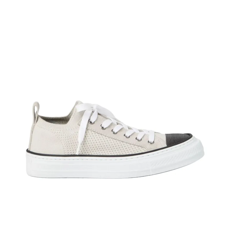 Brunello Cucinelli Knitted Lace Up Sneakers Women's-1