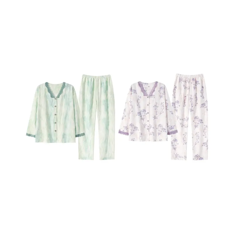 Herbal Primer Pajama Set Women's Combo Set-50