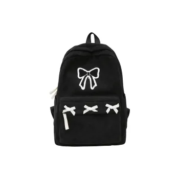 BUBM Corduroy Backpack Regular Unisex Black/White