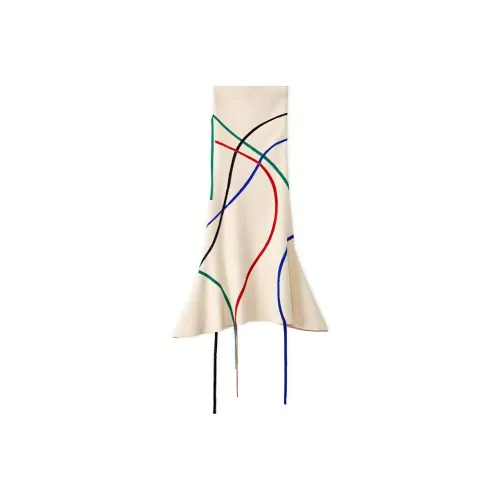 LOEWE Graphic Jacquard Bustier Dress 'White/Multicolor'