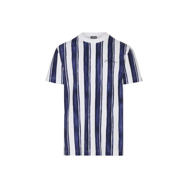 Jacquemus T-Shirt Men's Print Rayure Blue-0
