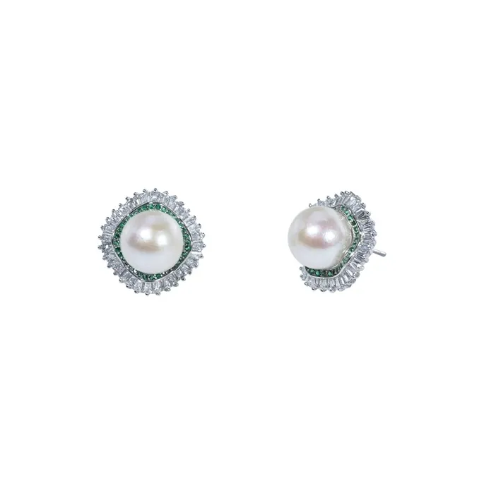 Ancient Jewelry Pearl Stud Earrings Women's-0