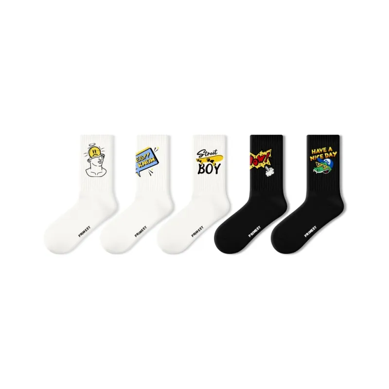 Primeet Mid Calf Socks Women's 3 Pack Trendy Socks-6