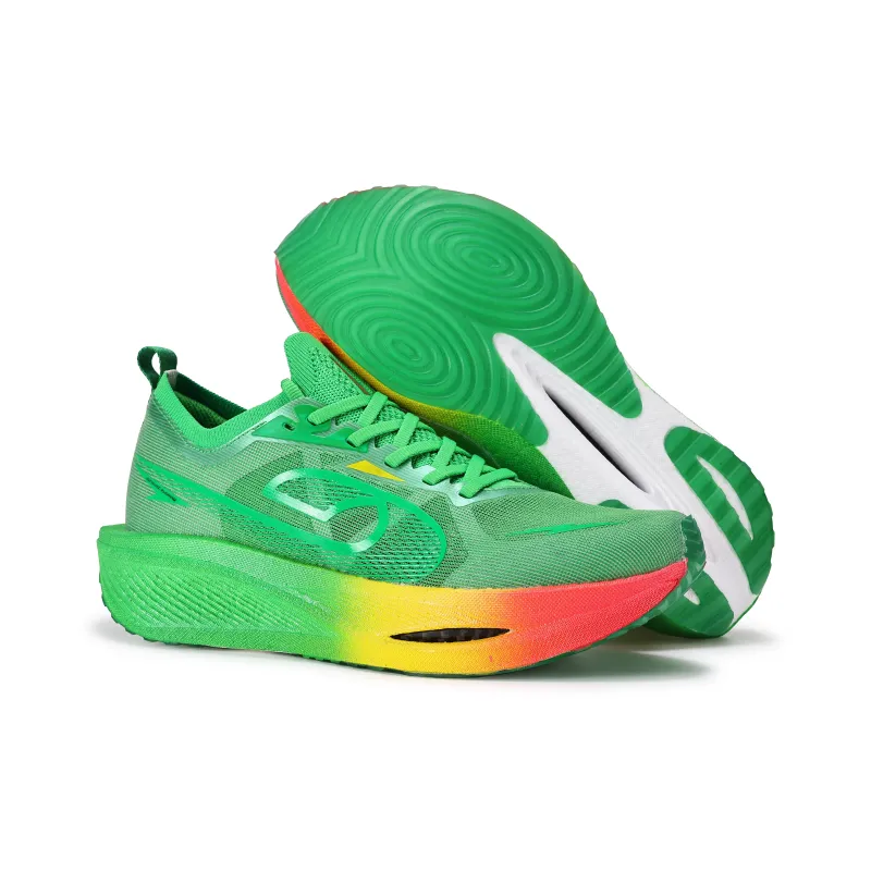 JEANSWEST Cushioning Support Abrasion Resistant Low Top Carbon Plate Running Shoes Unisex Moss Green Shadow-5