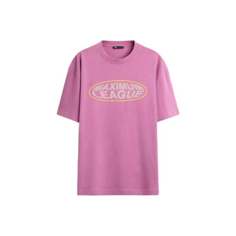 ZARA T Shirts Men Magenta-0