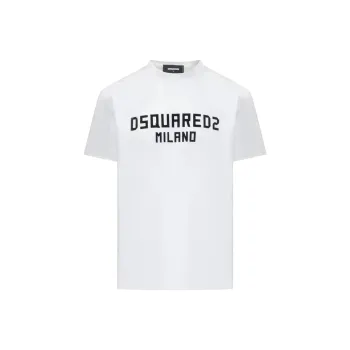 DSQUARED 2 Velvet Finish Logo Crewneck T Shirt