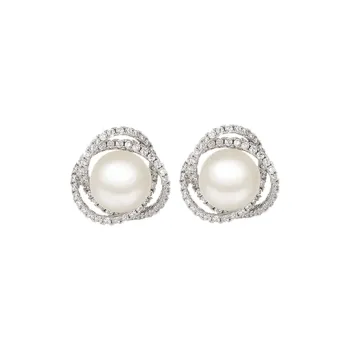 Lao Feng Xiang S925 Silver Stud Earrings Women's